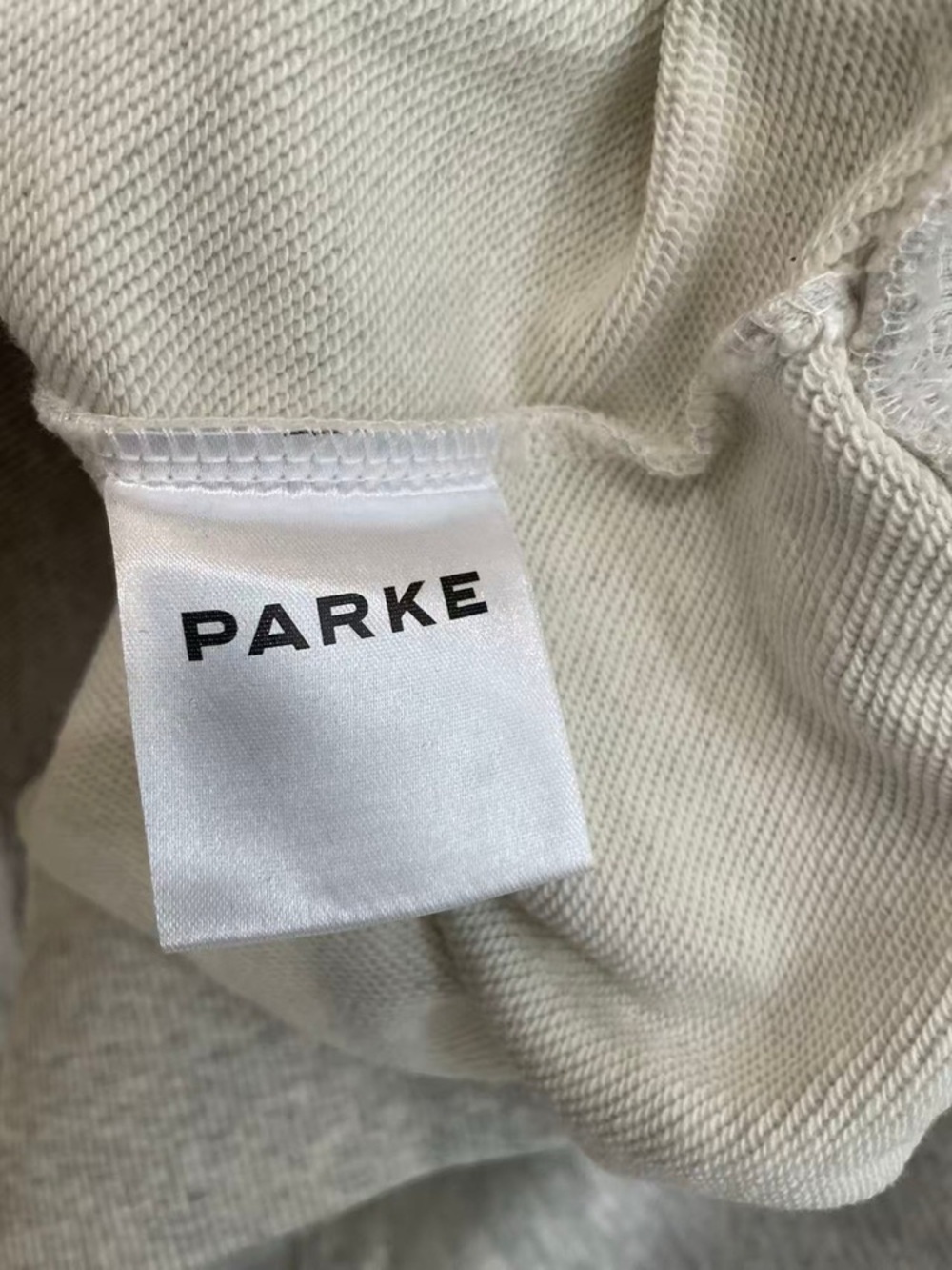 Parke Gray Crewneck Sweater with Red & Blue Flag Graphic - Picture 4 of 6